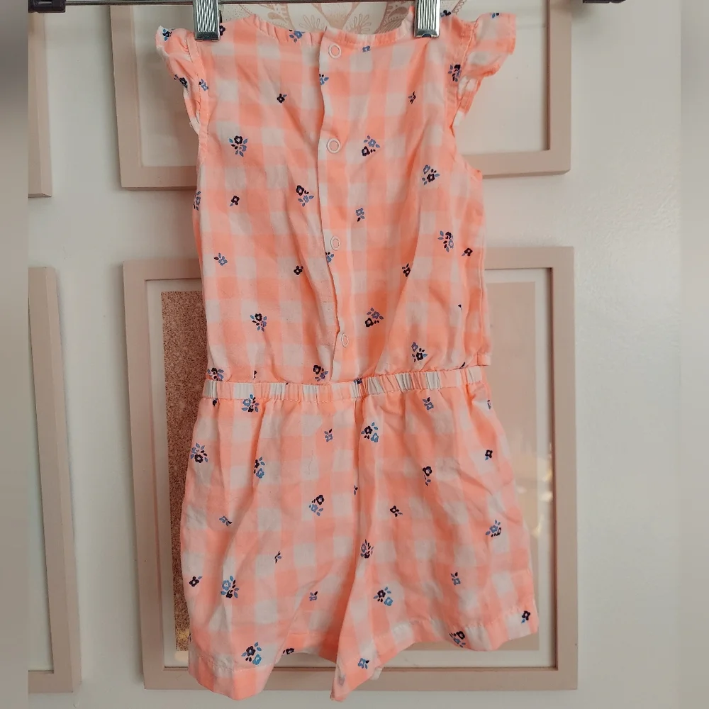🎁 10/$25-Carter's  romper 12 months _ plaid and floral